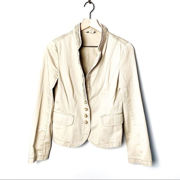 J. Crew Jackets & Blazers - J. Crew Tan Ruffle Blazer